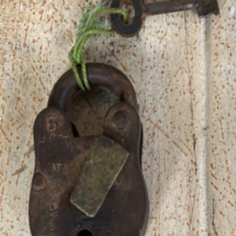 Spura Home Indian Vintage Iron Antique Small Iron Lock with Keys